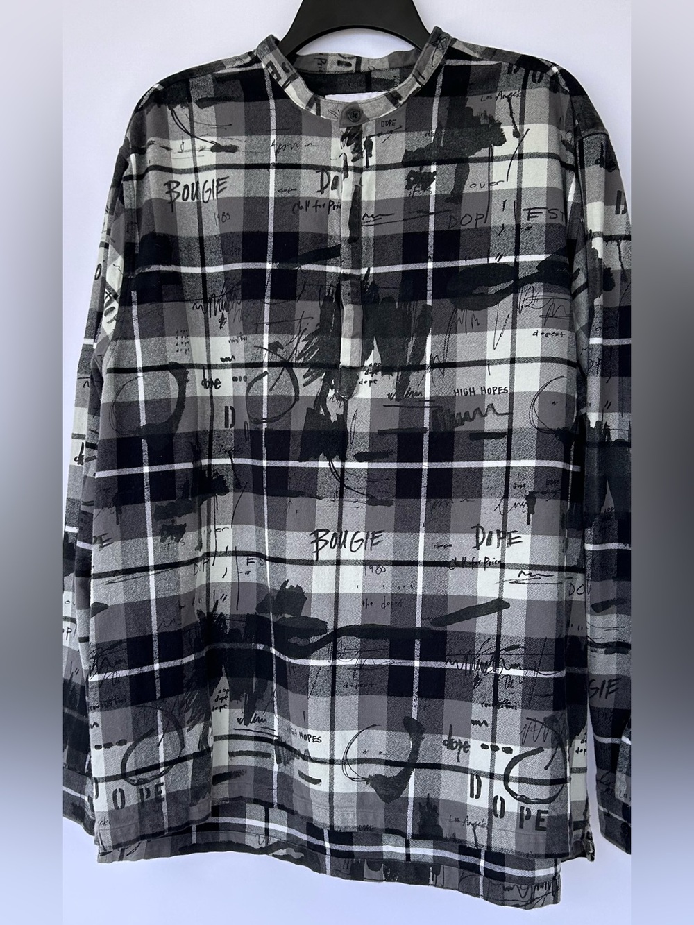 DOPE Brand Men’s Ink Study‎ Flannel Tunic Long Sleeve Graffiti Print Size XXXL